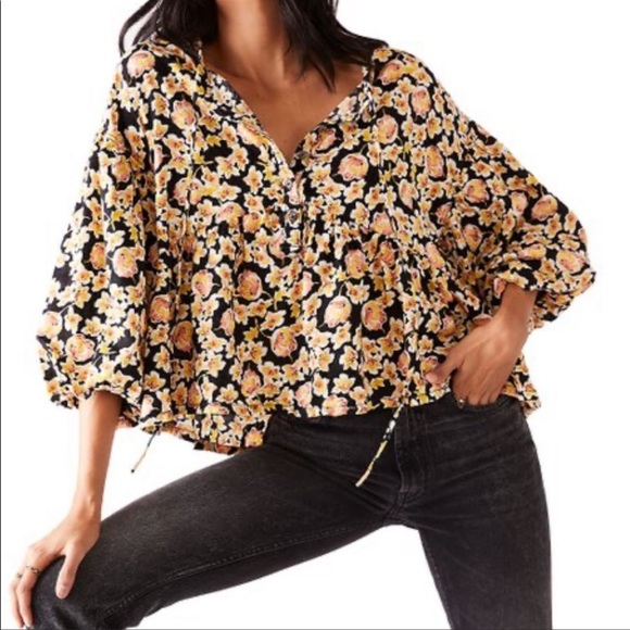 Free People Tops - Free People Highlander Floral Print Boho Top in Dark Combo Size Medium